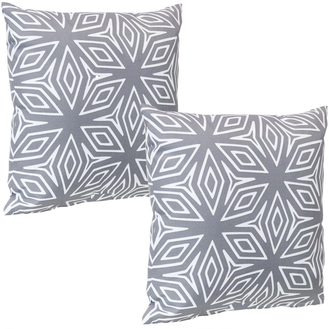 Sunnydaze Square Throw Pillow Cover - 17 In - Gray Geometric - Set Of 2